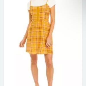 Lily Rose Yellow Plaid junior Dress